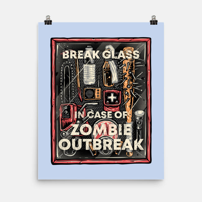 In Case Of Zombie Outbreak-None-Matte-Poster-glitchygorilla