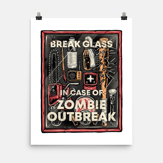 In Case Of Zombie Outbreak-None-Matte-Poster-glitchygorilla