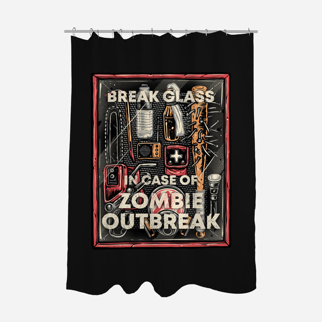 In Case Of Zombie Outbreak-None-Polyester-Shower Curtain-glitchygorilla