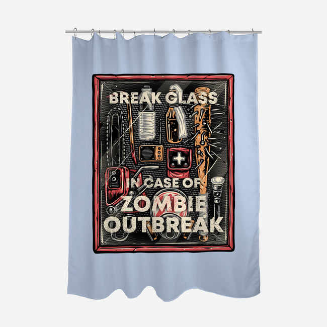 In Case Of Zombie Outbreak-None-Polyester-Shower Curtain-glitchygorilla