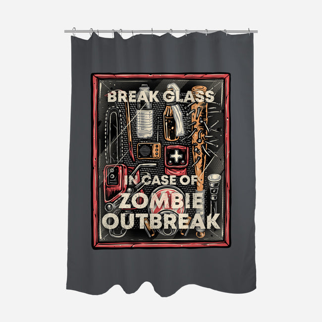 In Case Of Zombie Outbreak-None-Polyester-Shower Curtain-glitchygorilla