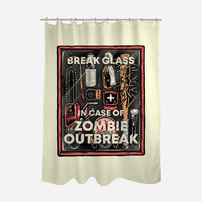 In Case Of Zombie Outbreak-None-Polyester-Shower Curtain-glitchygorilla