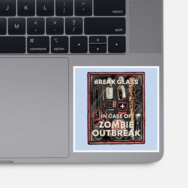 In Case Of Zombie Outbreak-None-Glossy-Sticker-glitchygorilla
