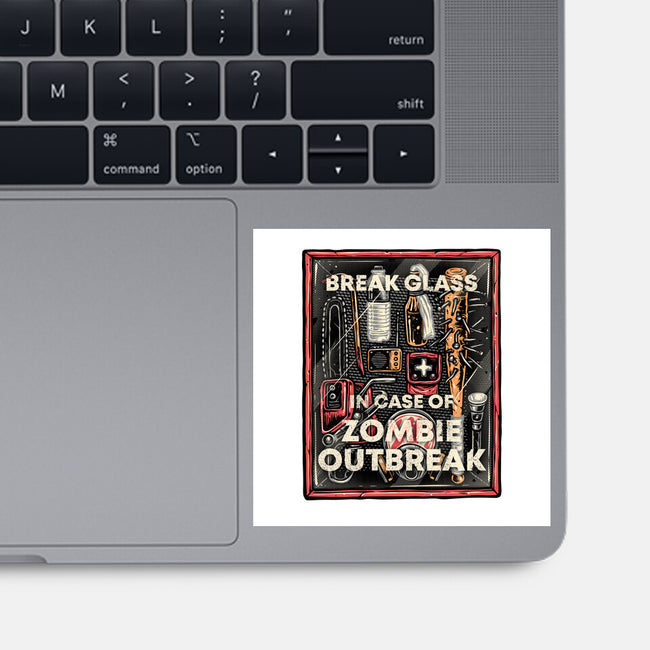 In Case Of Zombie Outbreak-None-Glossy-Sticker-glitchygorilla