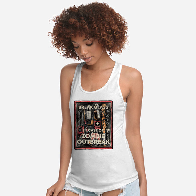 In Case Of Zombie Outbreak-Womens-Racerback-Tank-glitchygorilla