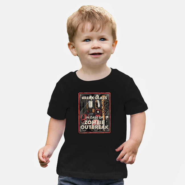 In Case Of Zombie Outbreak-Baby-Basic-Tee-glitchygorilla