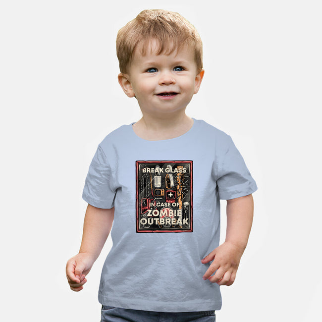 In Case Of Zombie Outbreak-Baby-Basic-Tee-glitchygorilla