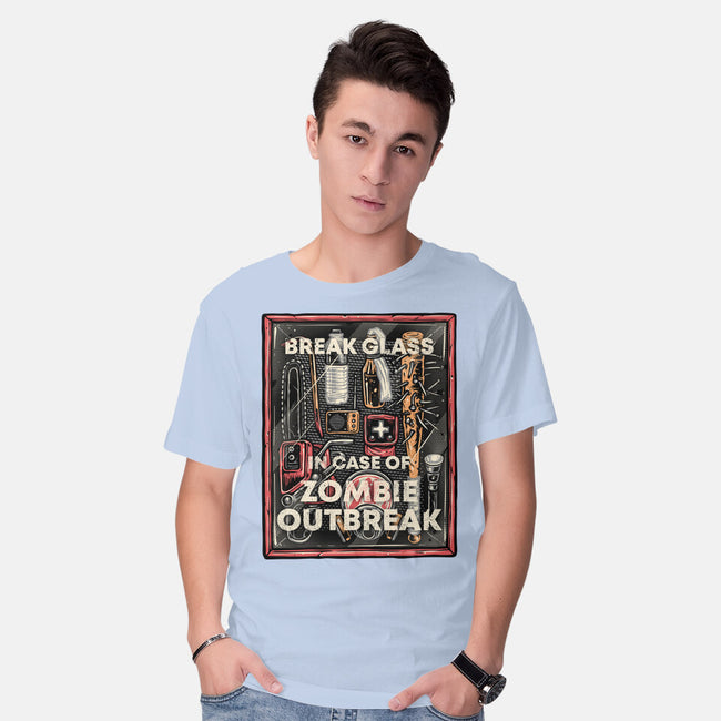 In Case Of Zombie Outbreak-Mens-Basic-Tee-glitchygorilla