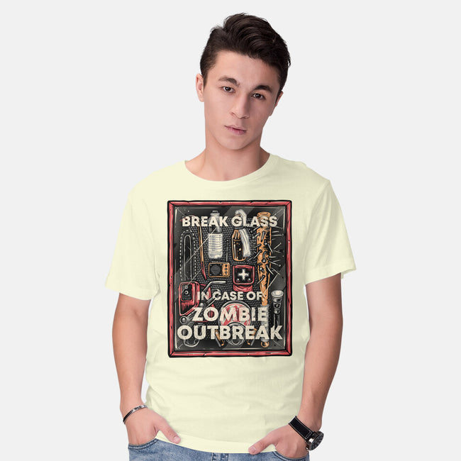 In Case Of Zombie Outbreak-Mens-Basic-Tee-glitchygorilla