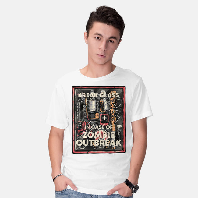 In Case Of Zombie Outbreak-Mens-Basic-Tee-glitchygorilla