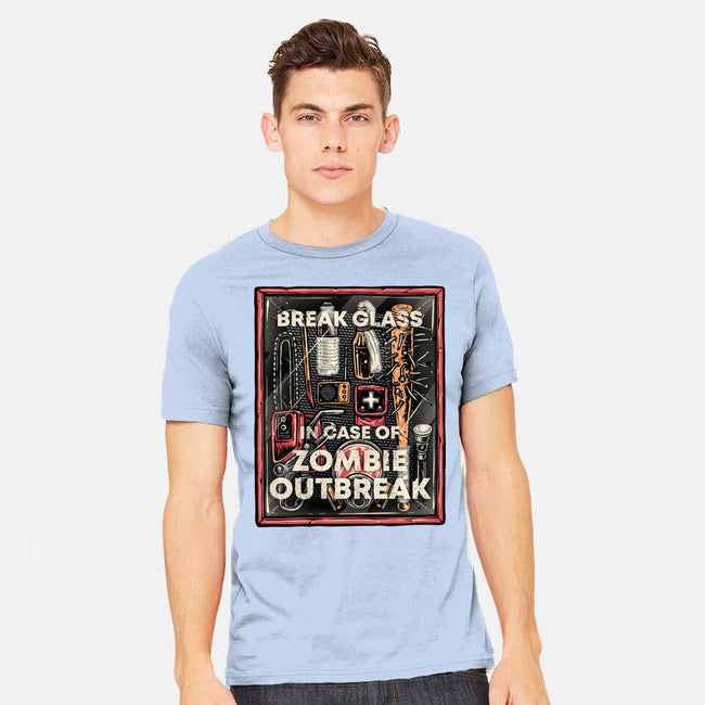 In Case Of Zombie Outbreak-Mens-Heavyweight-Tee-glitchygorilla