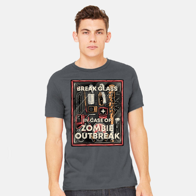 In Case Of Zombie Outbreak-Mens-Heavyweight-Tee-glitchygorilla