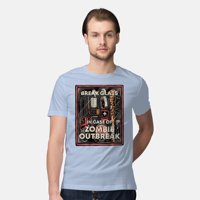 In Case Of Zombie Outbreak-Mens-Premium-Tee-glitchygorilla