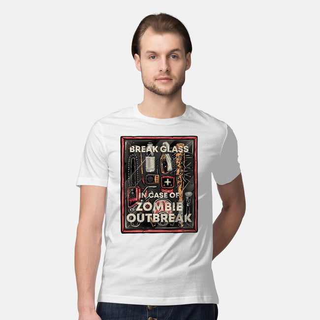 In Case Of Zombie Outbreak-Mens-Premium-Tee-glitchygorilla