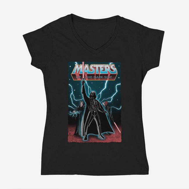 Masters Of The Dark Side-Womens-V-Neck-Tee-NMdesign