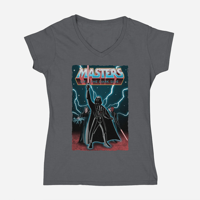 Masters Of The Dark Side-Womens-V-Neck-Tee-NMdesign