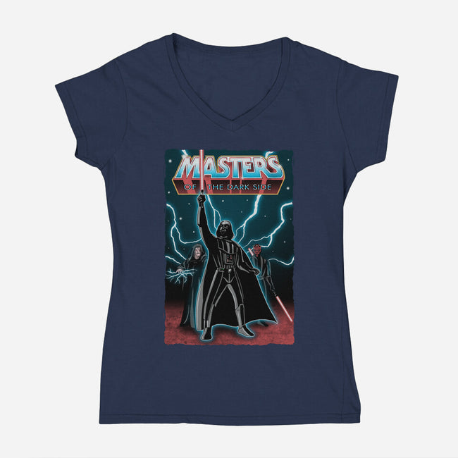 Masters Of The Dark Side-Womens-V-Neck-Tee-NMdesign