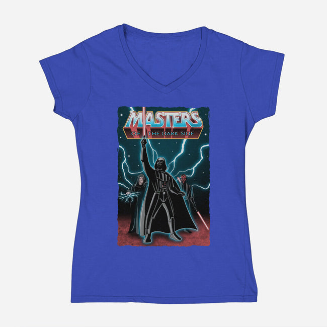 Masters Of The Dark Side-Womens-V-Neck-Tee-NMdesign