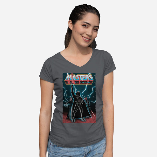 Masters Of The Dark Side-Womens-V-Neck-Tee-NMdesign
