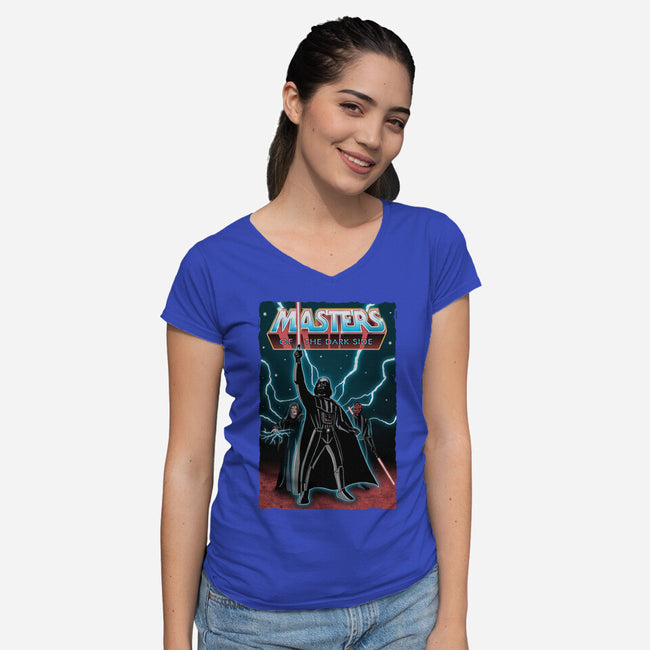 Masters Of The Dark Side-Womens-V-Neck-Tee-NMdesign
