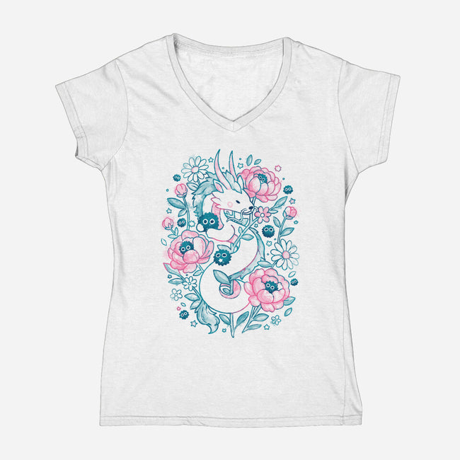 Blossom Spirit-Womens-V-Neck-Tee-Arigatees