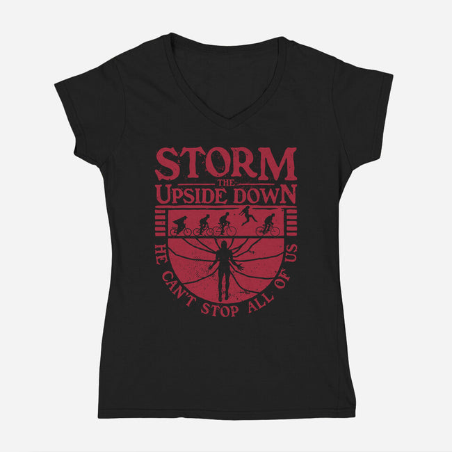 Storm The Upside Down-Womens-V-Neck-Tee-teesgeex