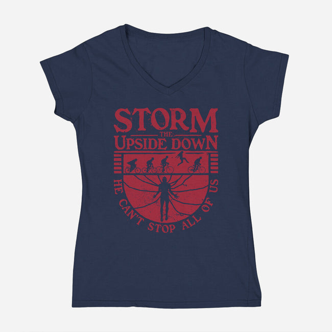 Storm The Upside Down-Womens-V-Neck-Tee-teesgeex