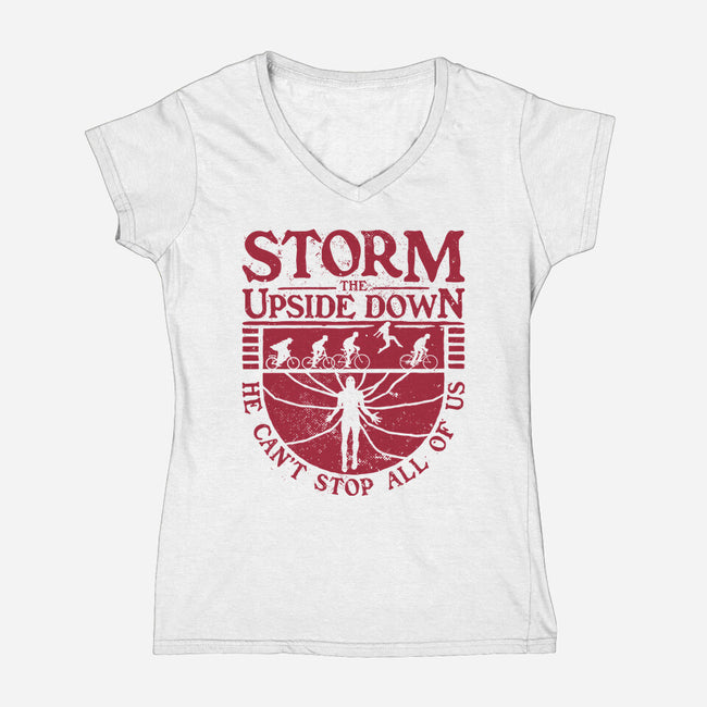 Storm The Upside Down-Womens-V-Neck-Tee-teesgeex