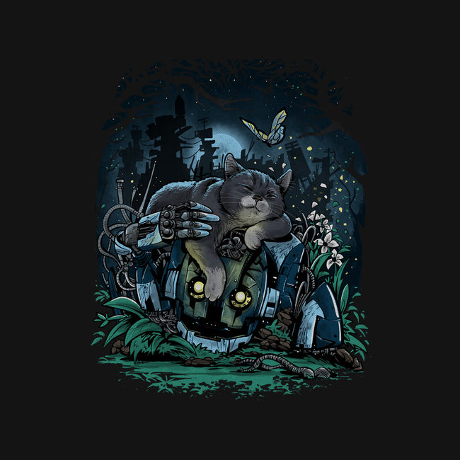 The Cat And The Robot-None-Fleece-Blanket-zascanauta