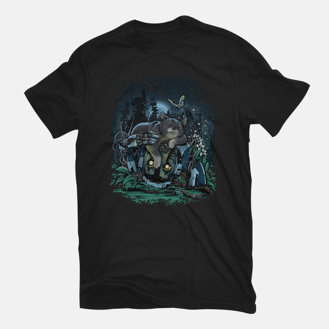 The Cat And The Robot-Mens-Heavyweight-Tee-zascanauta
