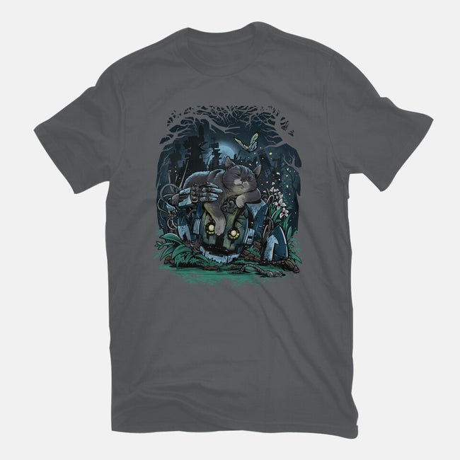 The Cat And The Robot-Mens-Heavyweight-Tee-zascanauta
