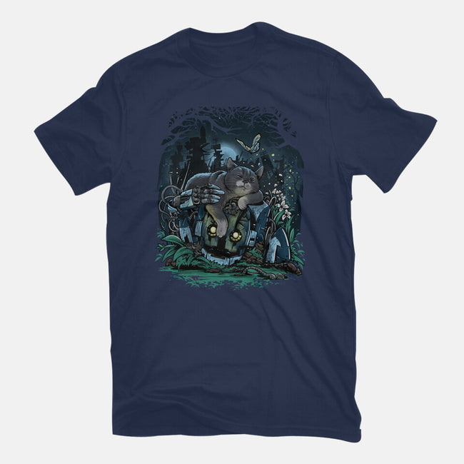 The Cat And The Robot-Mens-Heavyweight-Tee-zascanauta