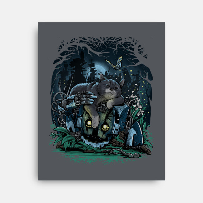 The Cat And The Robot-None-Stretched-Canvas-zascanauta