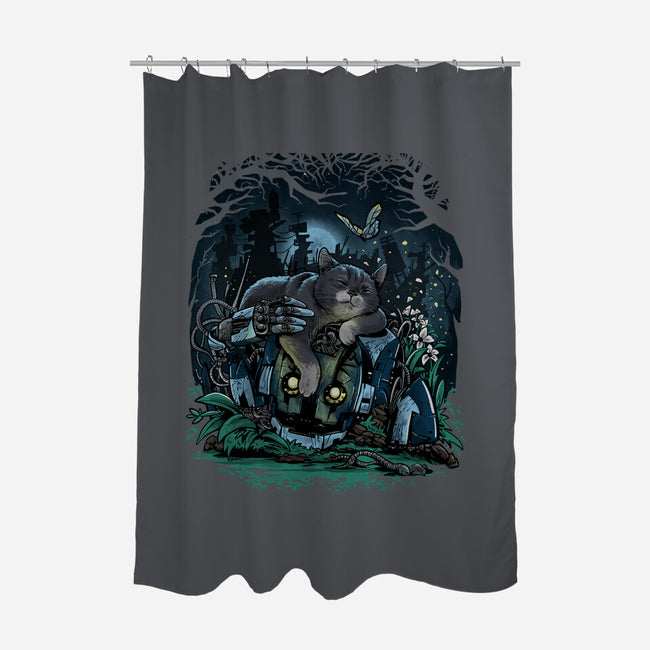 The Cat And The Robot-None-Polyester-Shower Curtain-zascanauta