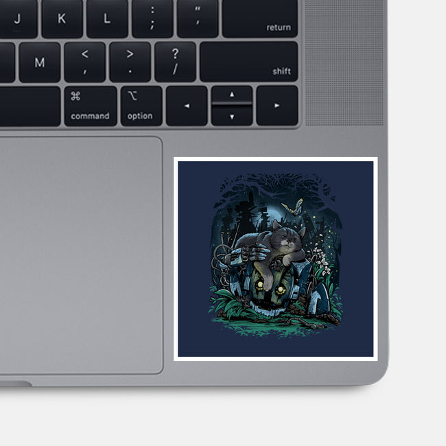 The Cat And The Robot-None-Glossy-Sticker-zascanauta