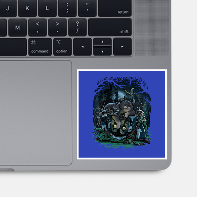 The Cat And The Robot-None-Glossy-Sticker-zascanauta