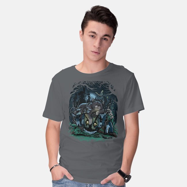 The Cat And The Robot-Mens-Basic-Tee-zascanauta