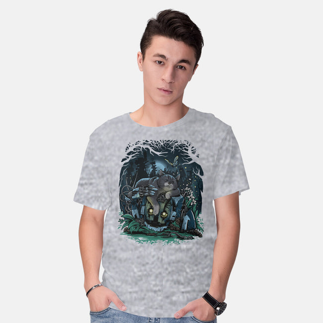 The Cat And The Robot-Mens-Basic-Tee-zascanauta