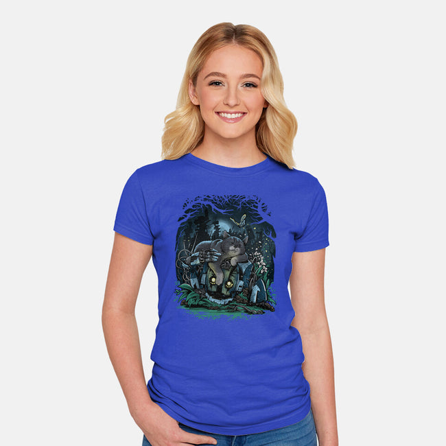 The Cat And The Robot-Womens-Fitted-Tee-zascanauta