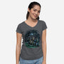 The Cat And The Robot-Womens-V-Neck-Tee-zascanauta