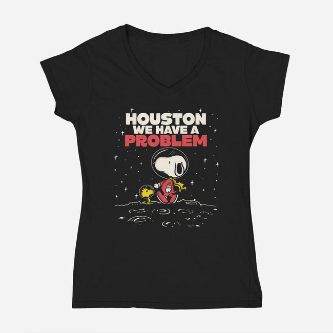 We Have A Bit Of A Problem-Womens-V-Neck-Tee-turborat14