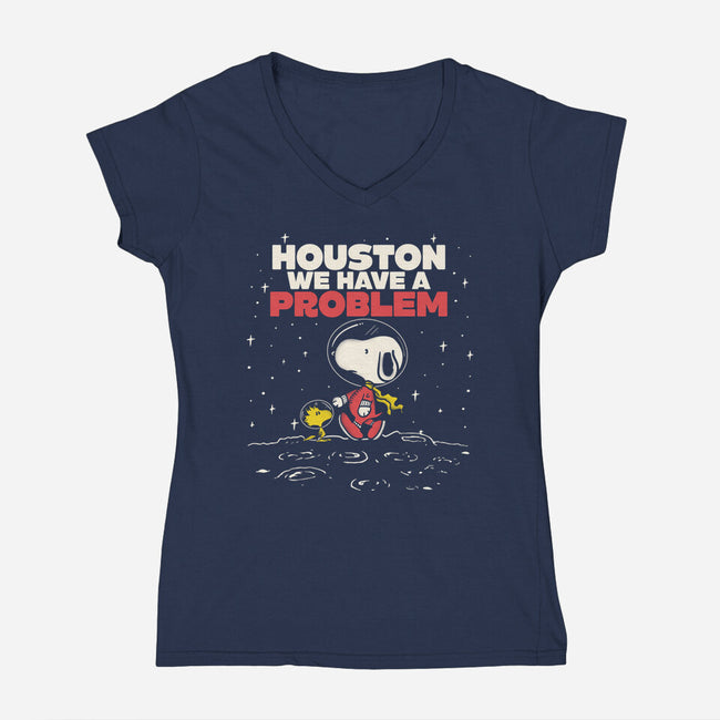 We Have A Bit Of A Problem-Womens-V-Neck-Tee-turborat14