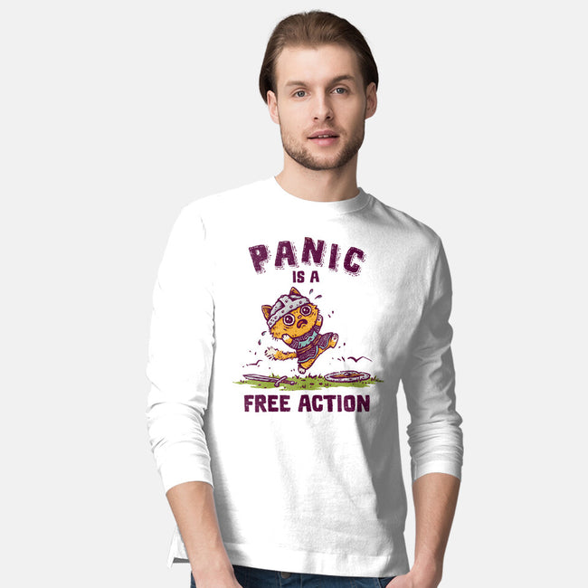 Panic Is A Free Action-Mens-Long Sleeved-Tee-kg07