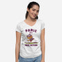 Panic Is A Free Action-Womens-V-Neck-Tee-kg07