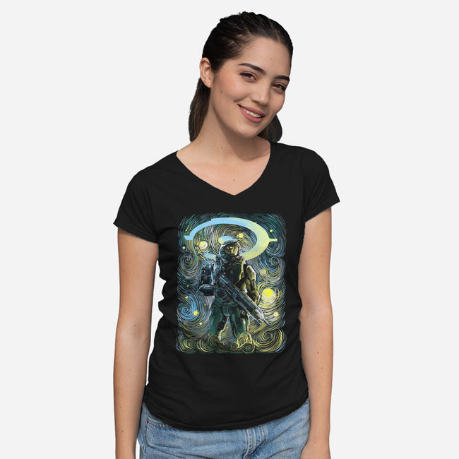 Starry Chief-Womens-V-Neck-Tee-zascanauta