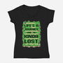 Vintage Game Lost Map-Womens-V-Neck-Tee-Studio Mootant