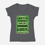 Vintage Game Lost Map-Womens-V-Neck-Tee-Studio Mootant