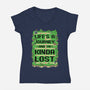 Vintage Game Lost Map-Womens-V-Neck-Tee-Studio Mootant