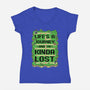 Vintage Game Lost Map-Womens-V-Neck-Tee-Studio Mootant