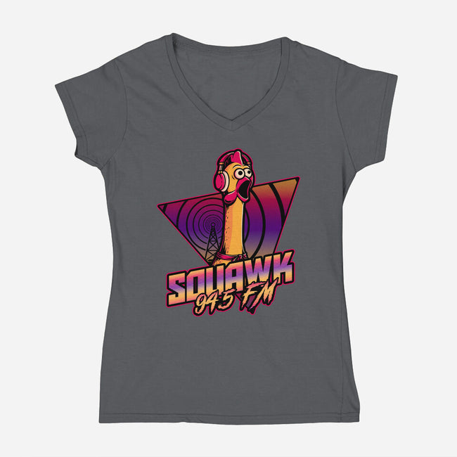 Chicken Vaporwave Radio-Womens-V-Neck-Tee-Studio Mootant